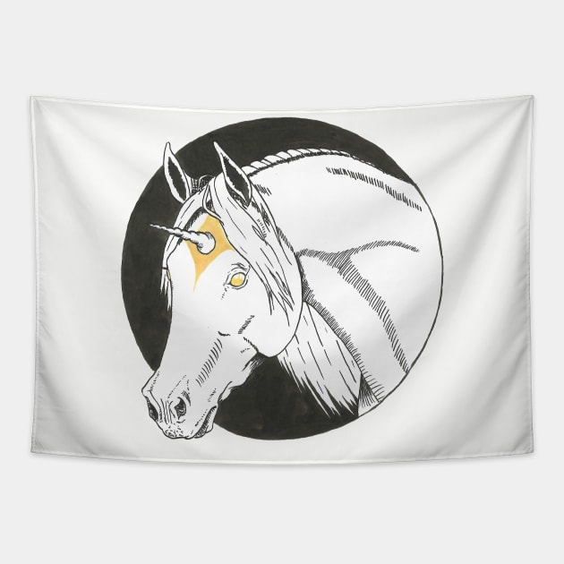 Ghostly Unicorn Tapestry by Créa'RiBo