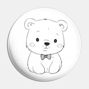 Сute bea & bow tie Pin