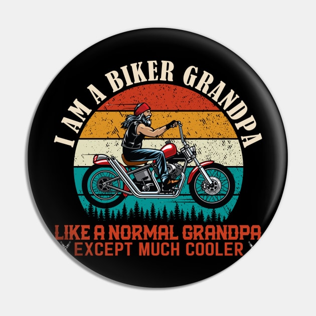 I am A Biker Grandpa Motorcycle Pin by banayan