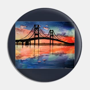 Mackinac Bridge Geometric Pin