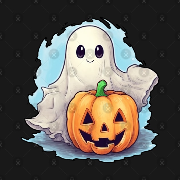 Cute Halloween Ghost by TheWombatsDen