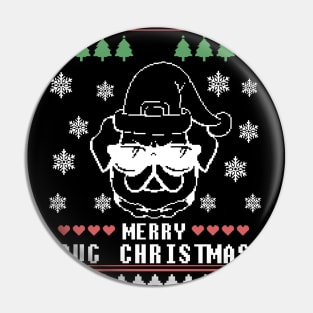 Merry pug Christmas Pin