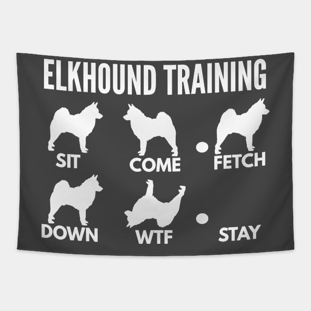 Elkhound Training Norwegian Elkhound Tricks Tapestry by DoggyStyles