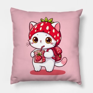 Strawberry Juice Cat Pillow