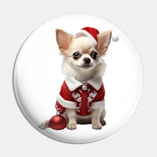 Cute Baby Chihuahua Santa Pin