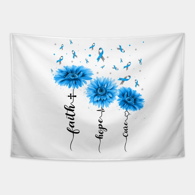 Diabetes awareness Faith Hope Cure Sunflower Type 1 Diabetes Gifts Tapestry by thuylinh8