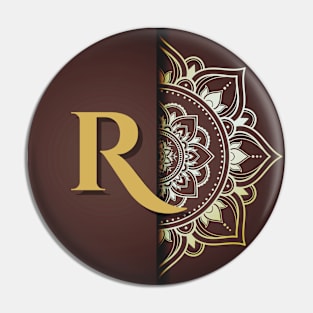 R – Mandala Monogram Pin