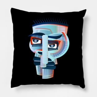 Face Abstract Art Pillow