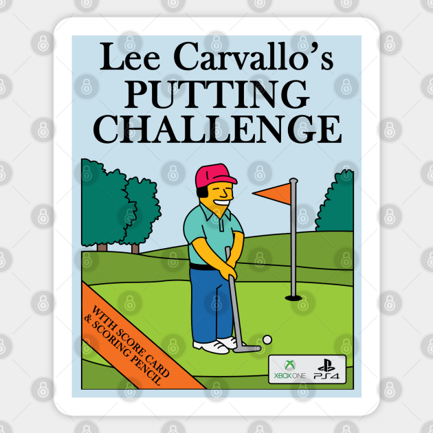 Lee Carvallo's Putting Challenge - Simpsons - Sticker | TeePublic