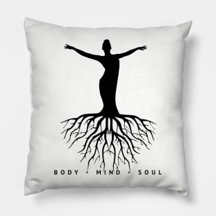 Body Mind and Soul Spiritual Design Pillow