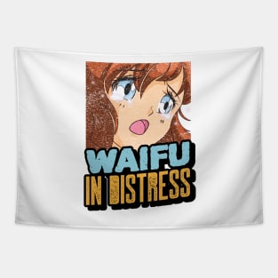 Waifu in Distress Anime Tears Tapestry