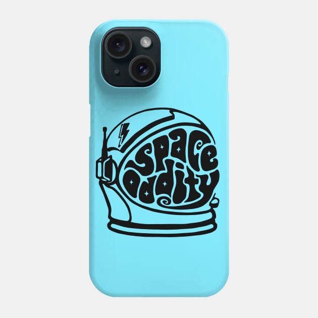 Space Oddity Astronaut Helmet Word Art Phone Case by Slightly Unhinged