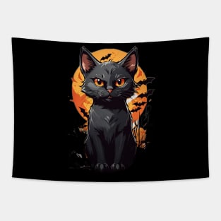 Halloween Black Cat Tapestry