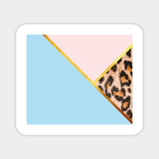 Abstract leopard print, color blocking blue Magnet