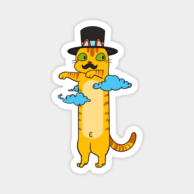 Cute long meme cat in hat Magnet by Cuteful