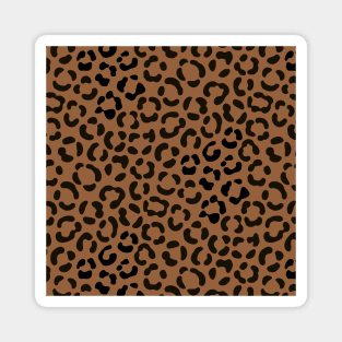 Trendy Black on Tan Leopard Print Pattern Magnet