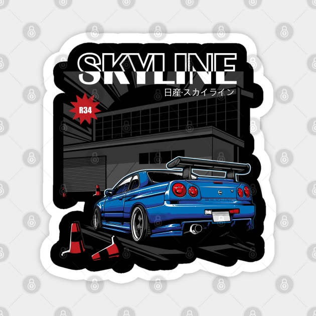 Nissan Skyline R34 Blue Magnet by JDMAPEX