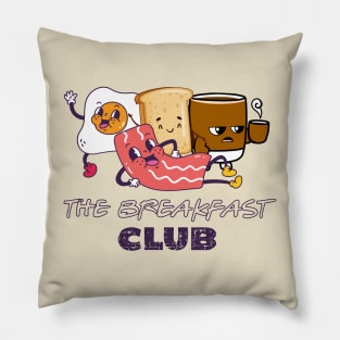 The Real Breakfast club, Bacon, egg, coffee and toast T-Shirt Pillow