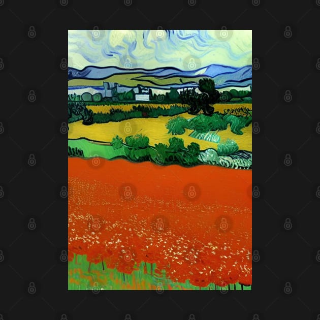 EVOCATIVE POPPY FIELD VAN GOGH STYLE by sailorsam1805