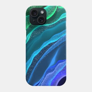 Abstract Blue and Green Beach Waves Phone Case