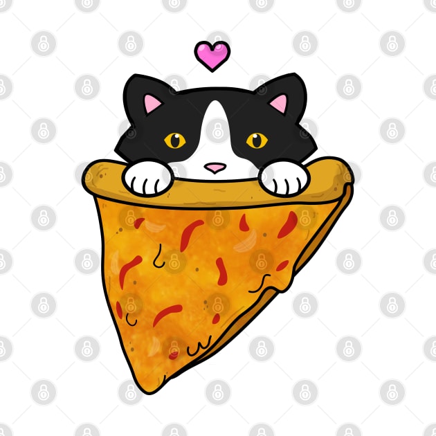 Cat eating a slice of pizza by Purrfect