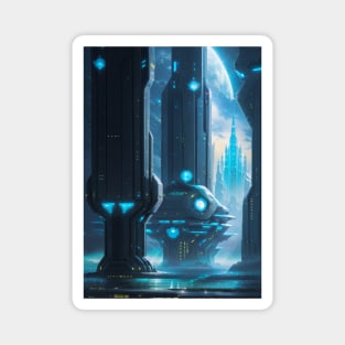 Cyber Space Port - Sci Fi Design Magnet