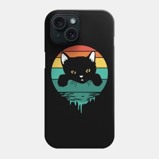 Black Kitten with Vintage Sunset Phone Case