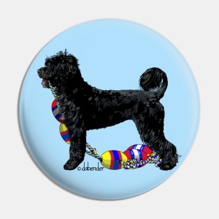 Portuguese Water Dog Retriever with Float Line Pin