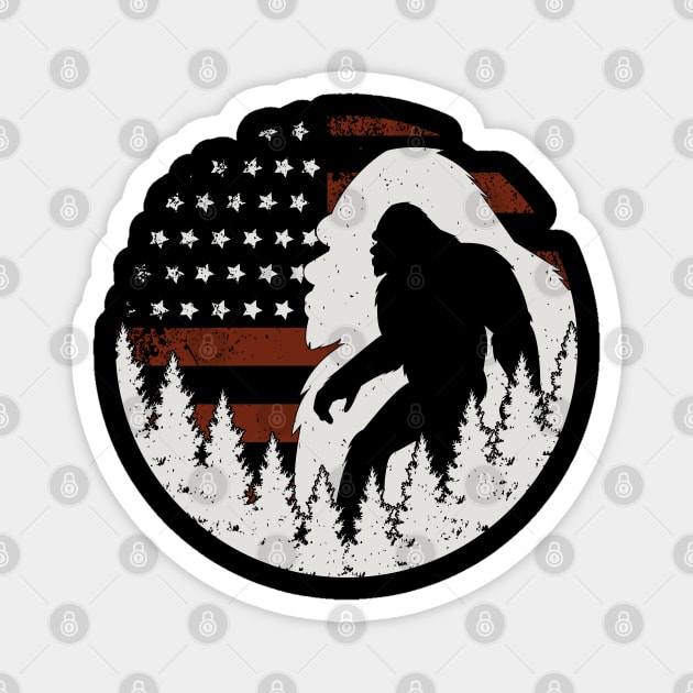 Bigfoot American Flag 4 of july Magnet by Tesszero