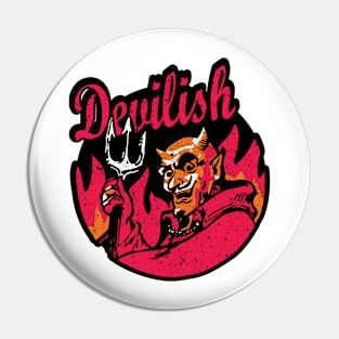 Vintage Devilish Devil Halloween Retro Firecracker Pin