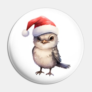 Northern Mockingbird in Santa Hat Pin