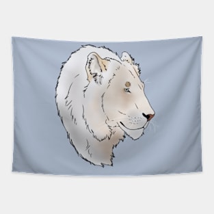 White Lion Head Tapestry