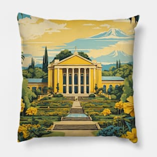 Botanical Garden of Curitiba Brazil Vintage Tourism Travel Poster Pillow