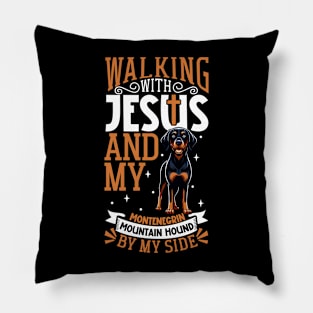 Jesus and dog - Montenegrin Mountain Hound Pillow