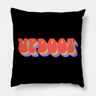 Slang: updoot (bright rainbow repeated letters) Pillow