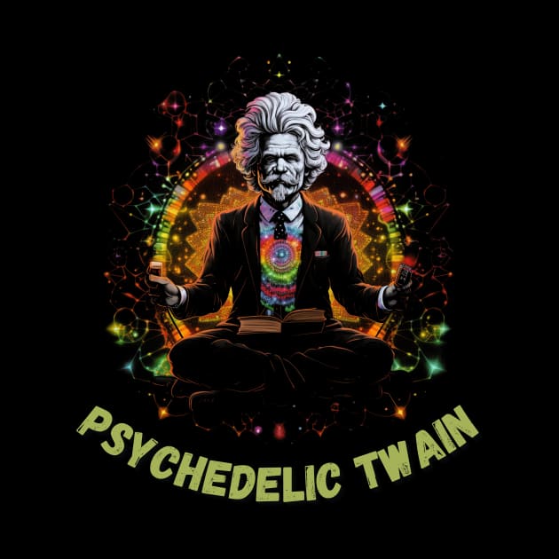 Mark Twain Zen Meditation Psychedelic Trippy by Celebrity Zen