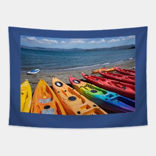 Multi colored kayaks. Tapestry