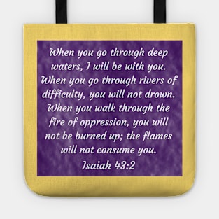 Bible Verse Isaiah 43:2 Tote