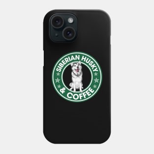 Siberian Husky And Coffee Phone Case