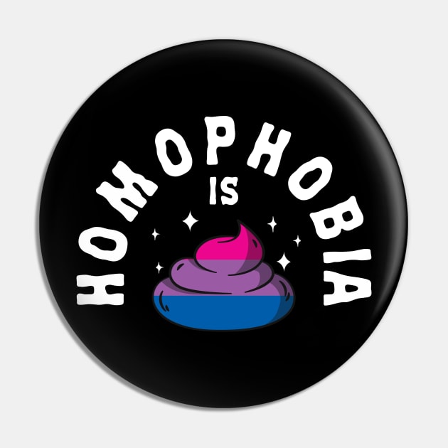 Homophobia Is Poop LGBT Funny Bi Pride Pin by Kuehni