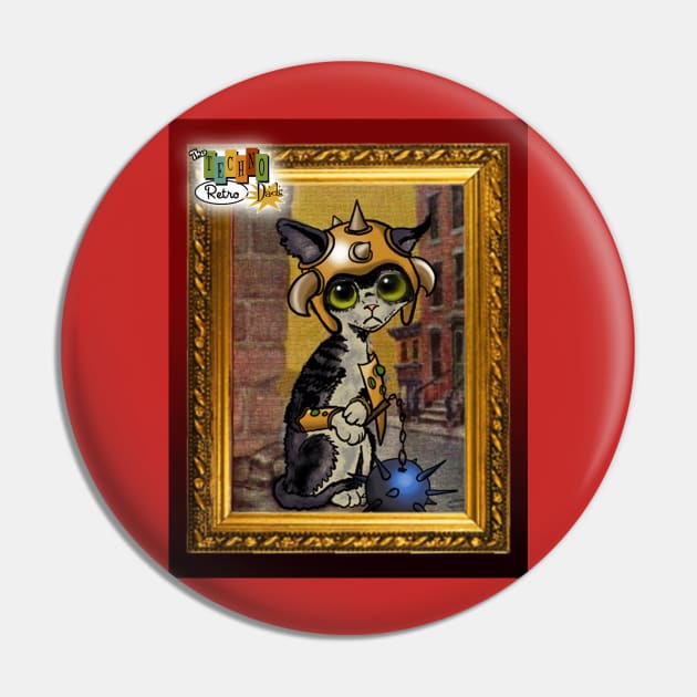 TechnoRetro Black Tiger Keane Cat Pin by TechnoRetroDads