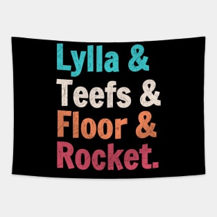 Lylla And Teefs And Floor And Rocket Vintage Tapestry