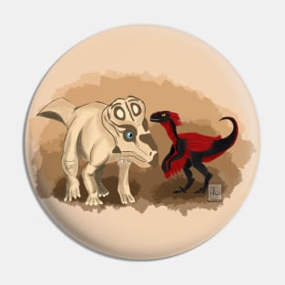 Aziraphale and Crowley as Dinosaurs Pin