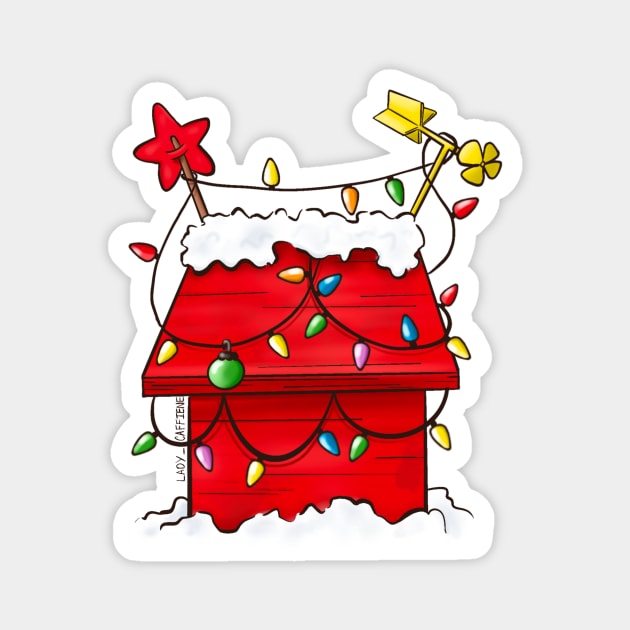 Dog House Christmas Magnet by Lady_Caffiene