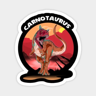 Carnotaurus Dinosaur Design With Background Magnet