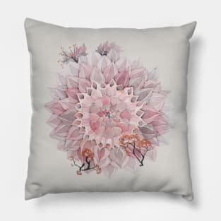 Watercolor Botanical Dahlia Pillow