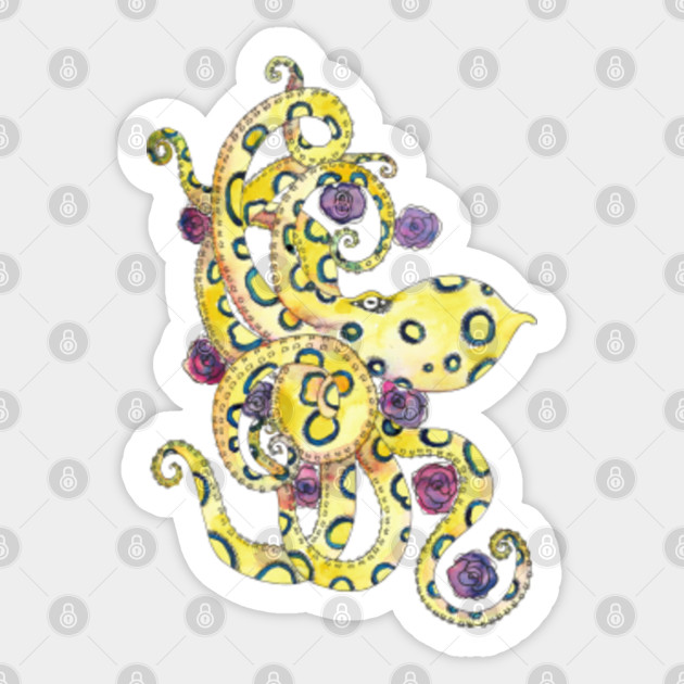Watercolor Blue Ringed Octopus Octopus Sticker Teepublic