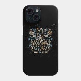 Game On, life Off digital theme Gaming Phone Case