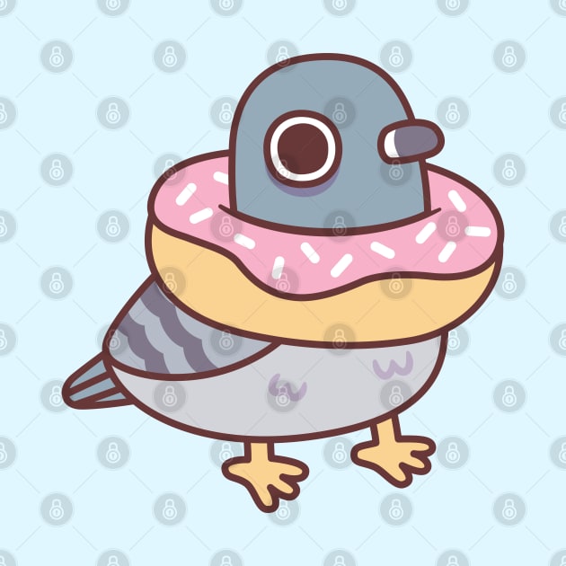 Cute Pigeon With Donut Necklace Funny by rustydoodle