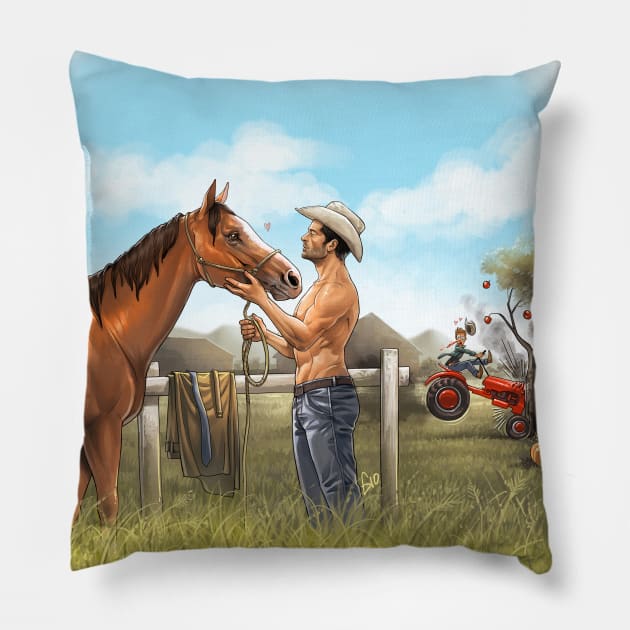 Destiel on the Ranch Pillow by GioGui